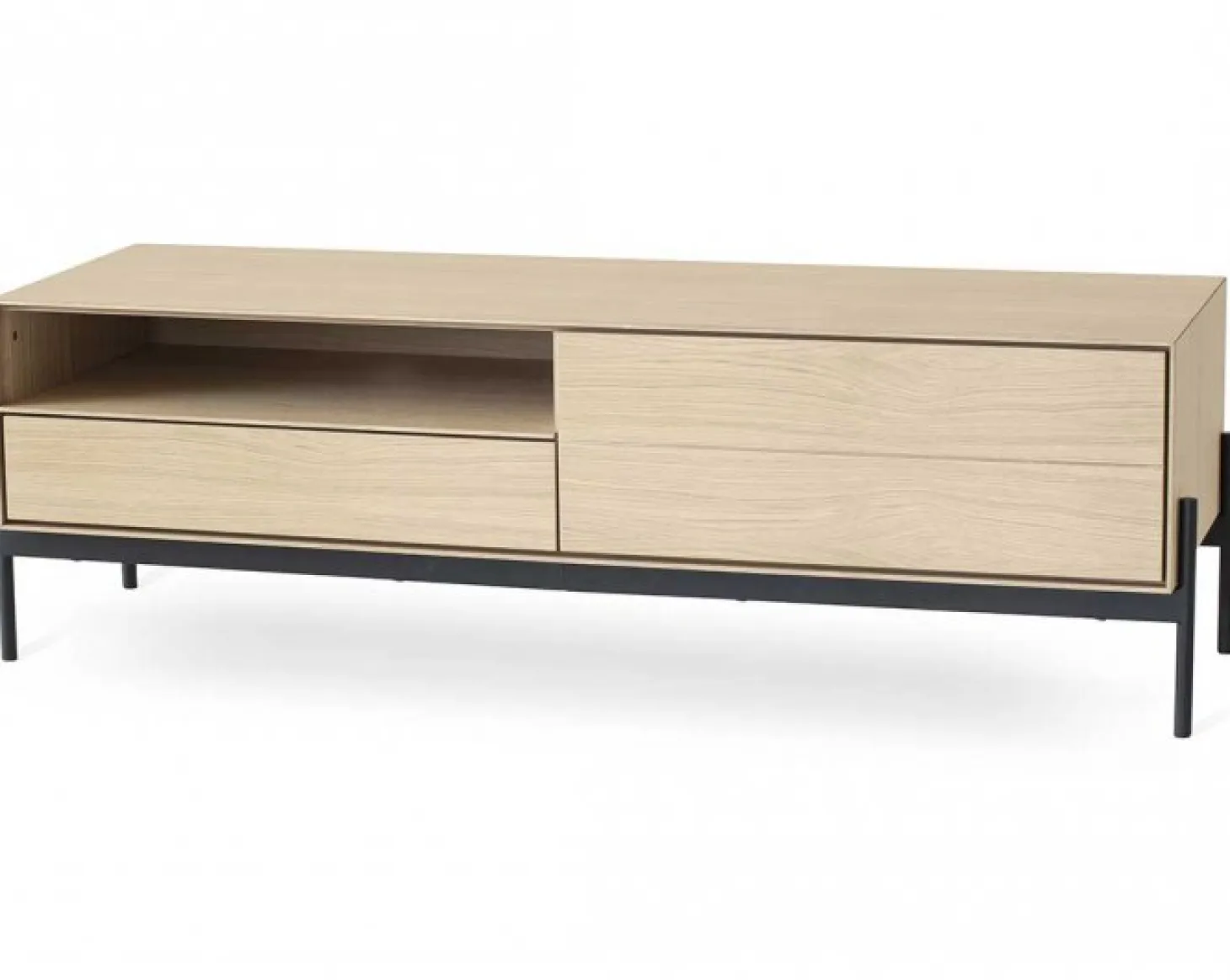 Ale Mediabänk 140 cm Vitoljad Ek / Svart