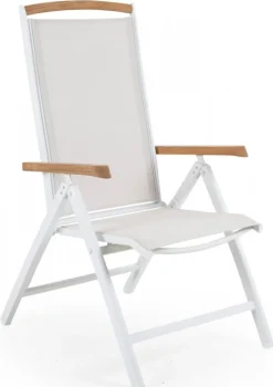 Andy Positionsstol Vit/Offwhite/Teak