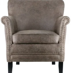 Baron Fåtölj Ljusbrunt Vintagekonstläder