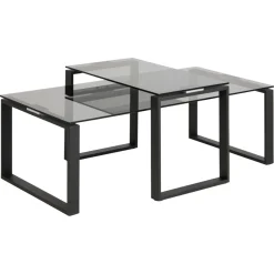 Benz Satsbord 45x115x69 cm Svart/Glas