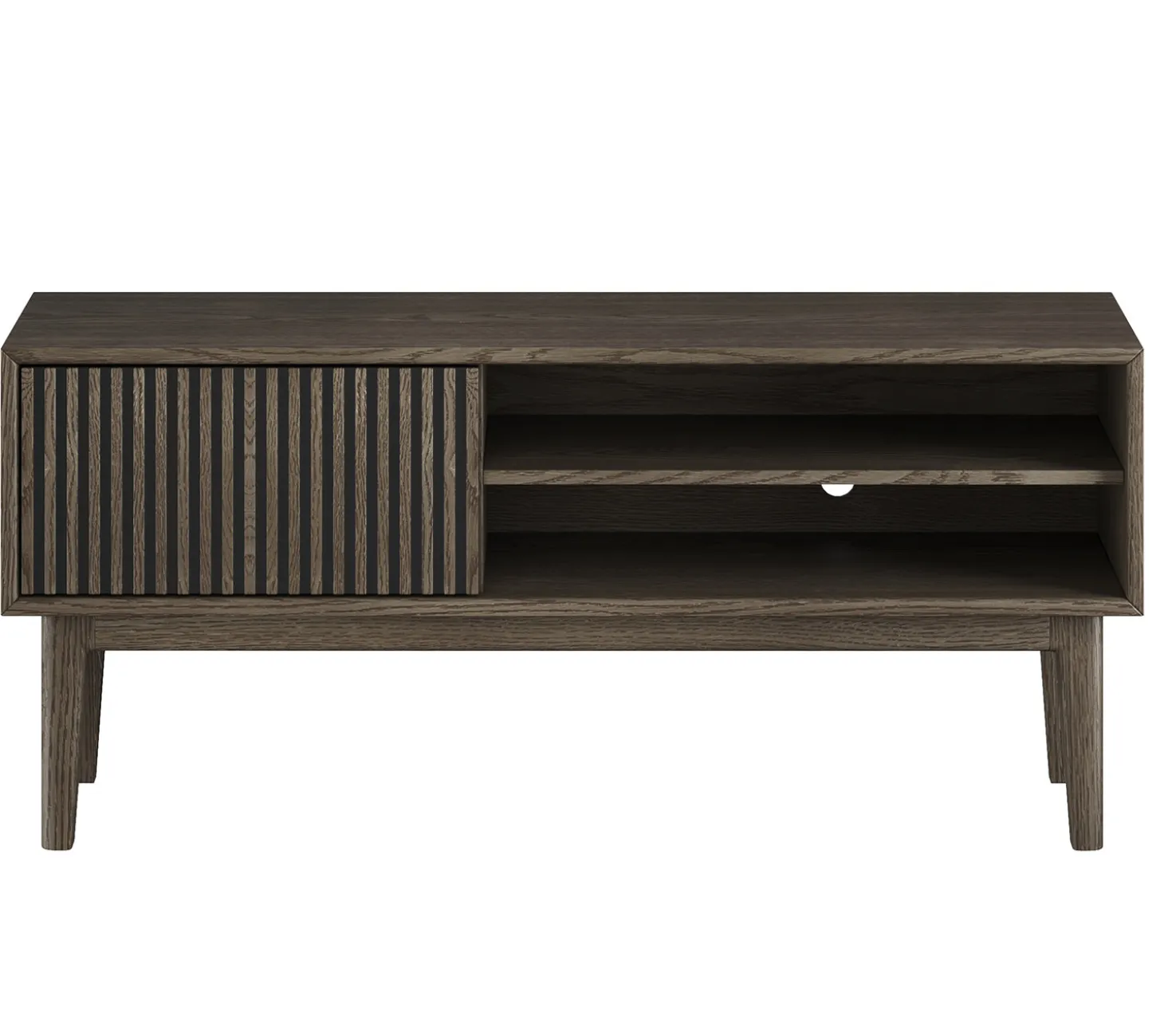 Broholm TV-bänk Lameller 124x55 cm Rökoljad Ek