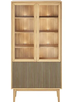 Broholm Vitrinskåp Glassidor & Lameller 100x197 cm Oljad Ek