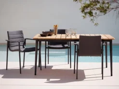 Core Bord 160x90cm Teak / Lava Grå