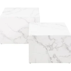 Dijon Satsbord 58x58 cm Vit Carrara