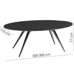 Eclipse Matbord 110x200-300 cm Ovalt