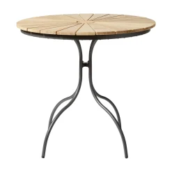 Ellen Cafébord Ø80cm i Teak och Aluminium Antracit