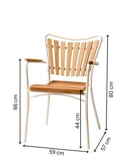 Ellen Trädgårdsstol i Teak och Aluminium Sandy Grey