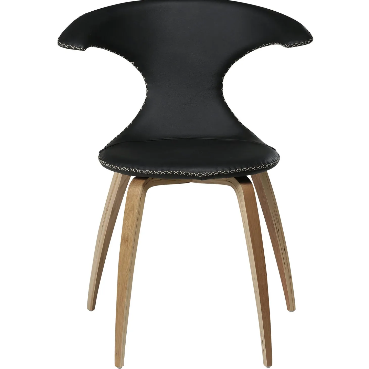 Flair Stol Black Leather, Oak