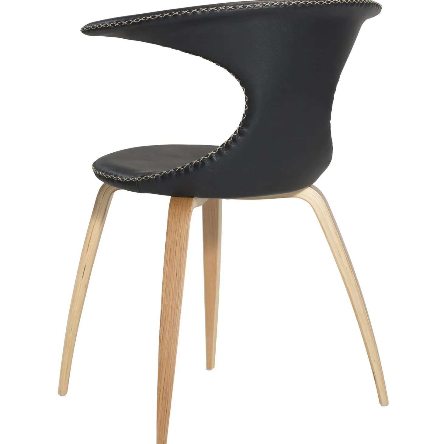 Flair Stol Black Leather, Oak