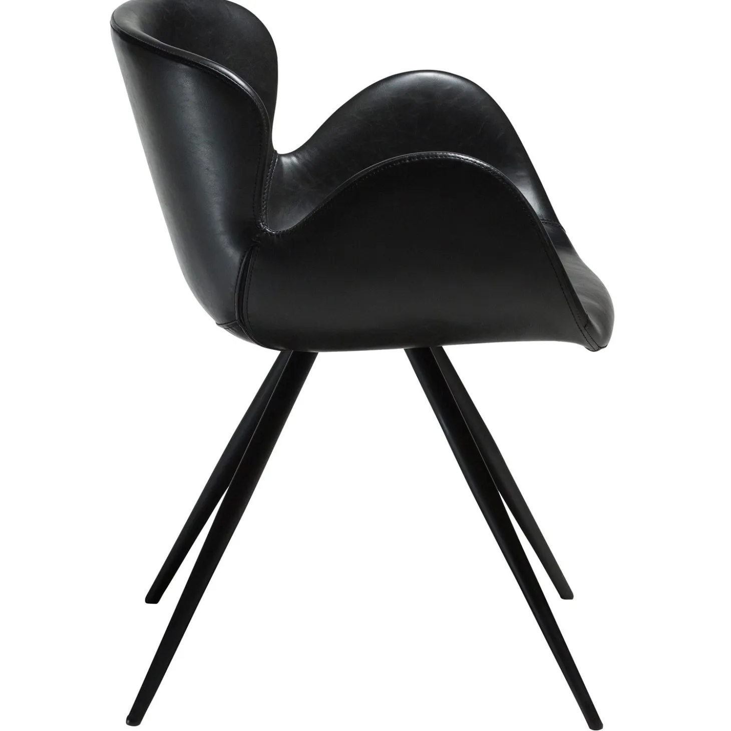 Gaia Stol Vintage Black Art.Leather, Black