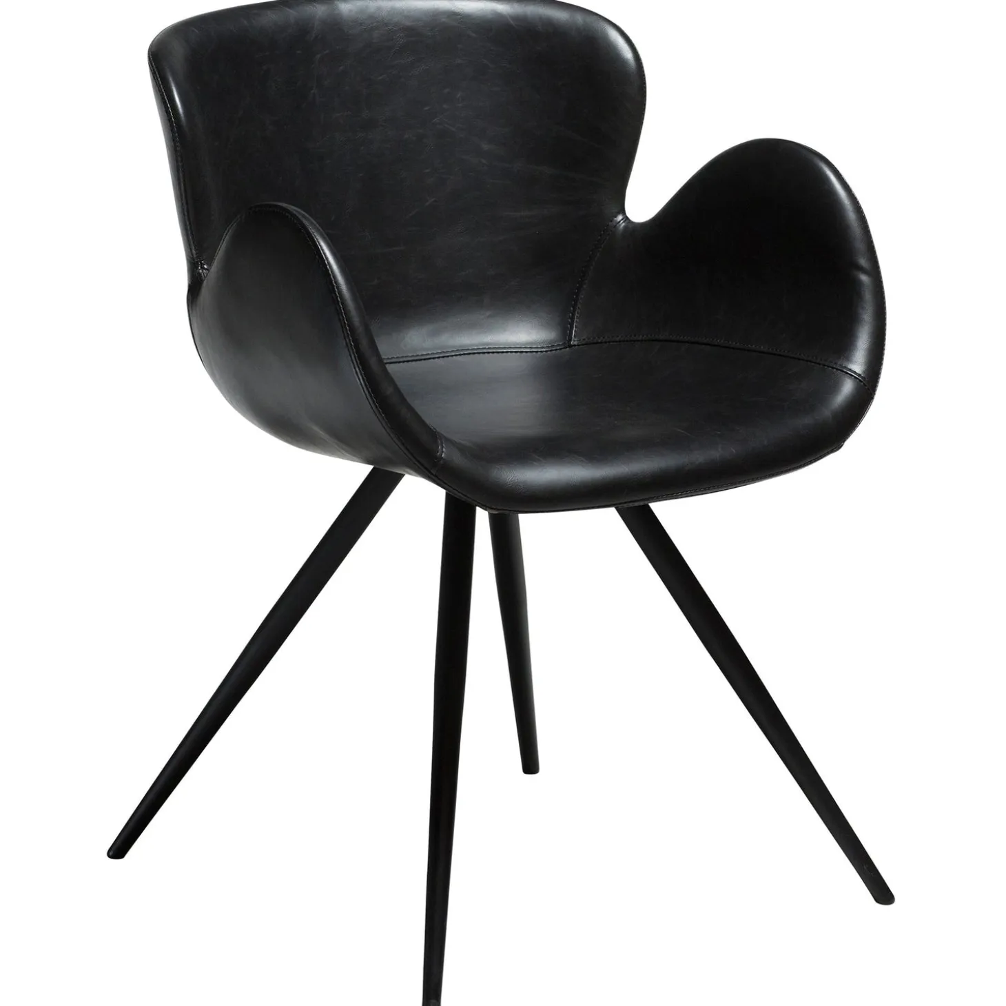 Gaia Stol Vintage Black Art.Leather, Black