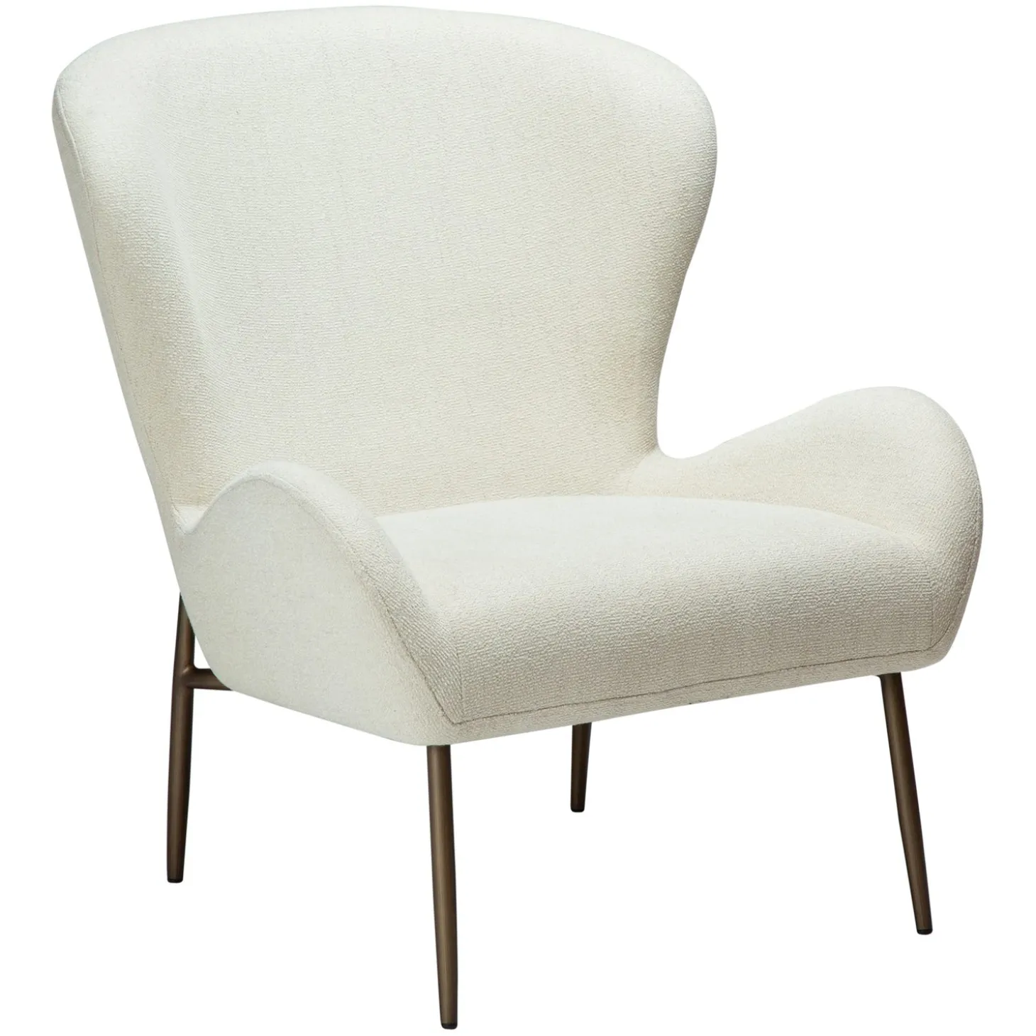 Glam Loungefåtölj Bone White, Antique Brass, 85 cm