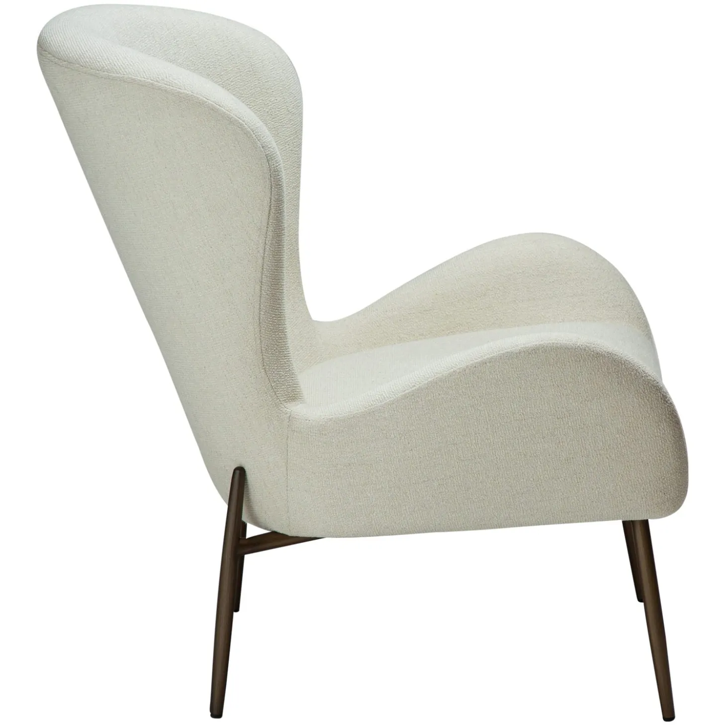 Glam Loungefåtölj Bone White, Antique Brass, 85 cm