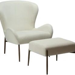 Glam Loungefåtölj Bone White, Antique Brass, 85 cm