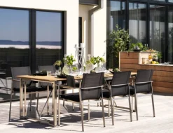 Gotland Matbord 220x95 cm Borstat Stål/Teak