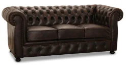 Liverpool Chesterfield soffa 3-sits Brun