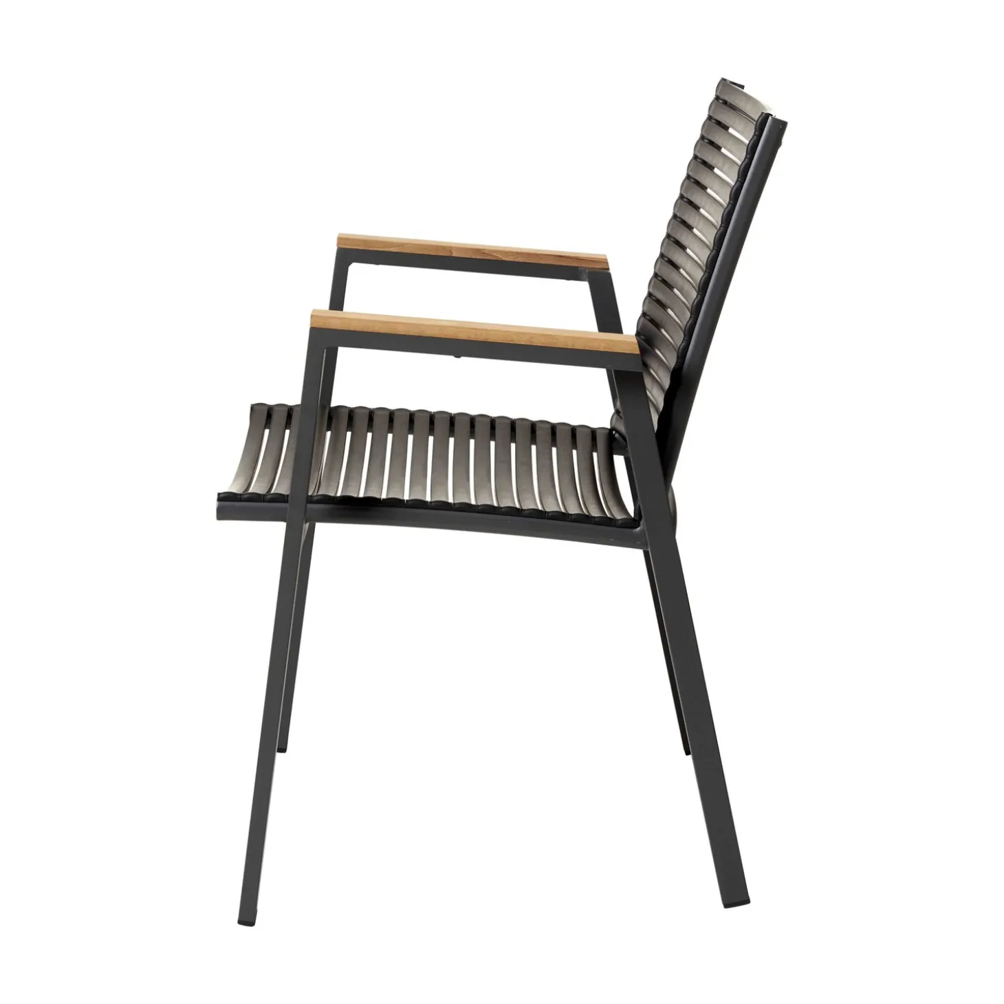 Mood Extreme Trädgårdsstol i Teak och Antracit Aluminium Smala lameller