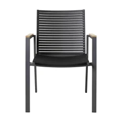 Mood Extreme Trädgårdsstol i Teak och Antracit Aluminium Smala lameller