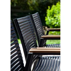 Mood Extreme Trädgårdsstol i Teak och Antracit Aluminium Smala lameller