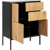 Notting Hill Sideboard 2 lådor 103x80x40 cm Svart/Ek