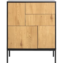 Notting Hill Sideboard 2 lådor 103x80x40 cm Svart/Ek