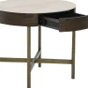 Novum Sidobord 55 cm Rund Brun / Bronz / Keramisk Travertin