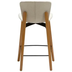 Paragon Barstol Bone White bouclé, Oak