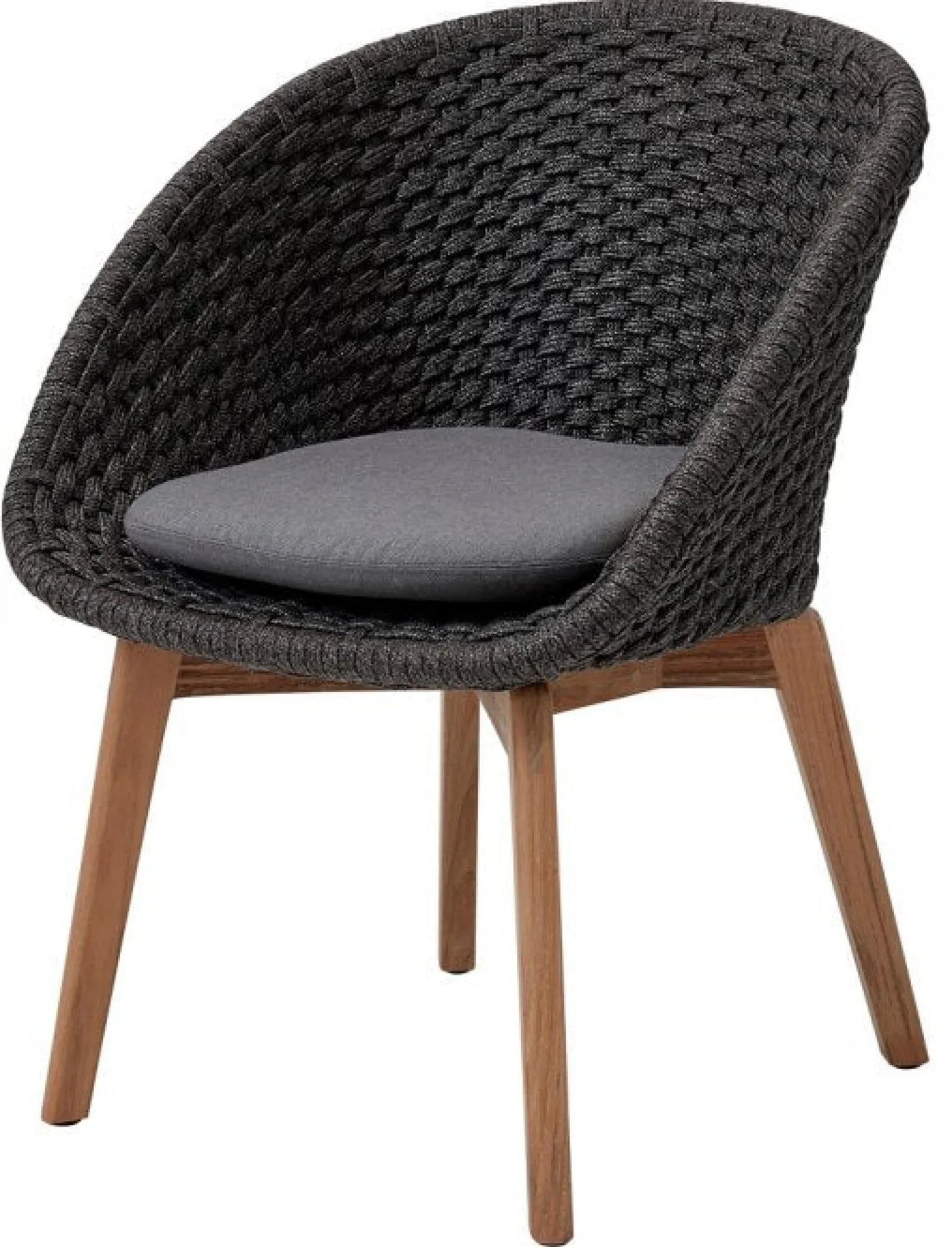 Peacock Stol Dark Grey/Teak