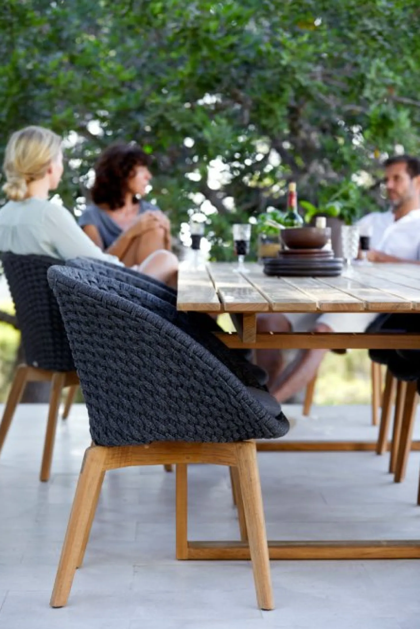 Peacock Stol Dark Grey/Teak