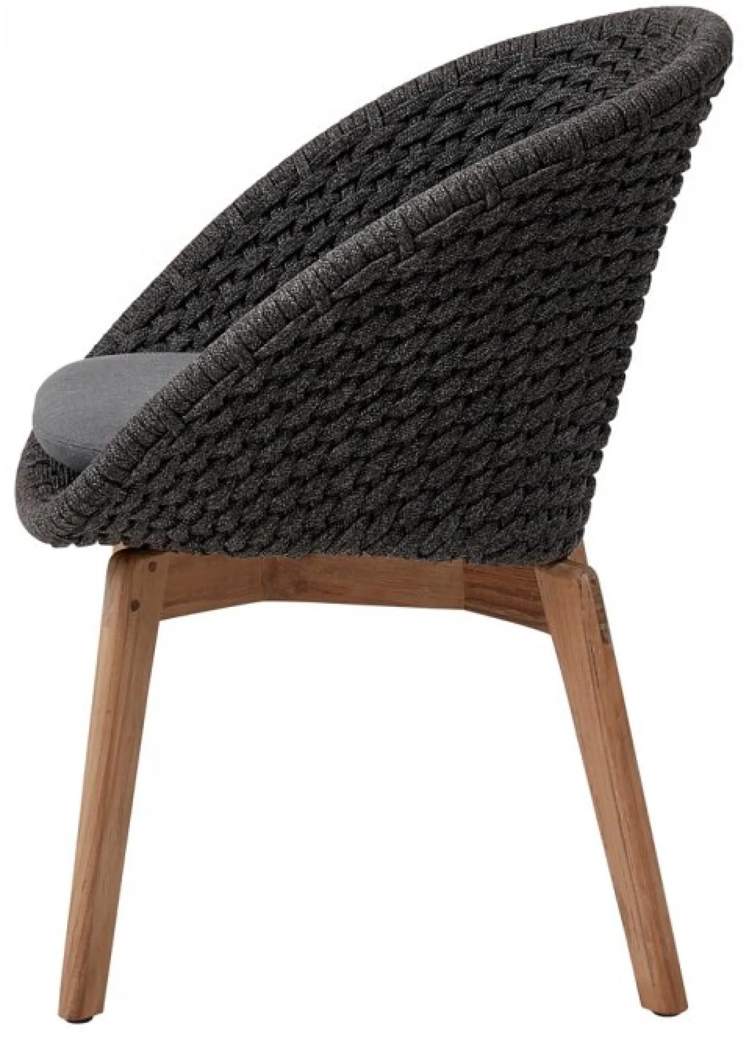 Peacock Stol Dark Grey/Teak
