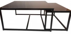 Pierre Soffbord 100x100cm Svart Glas
