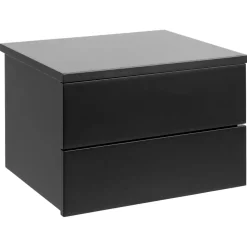 Pigalle Sängbord 2 Lådor Svart