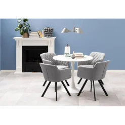 Rennes Matbord Rund 90 cm Vit Unico