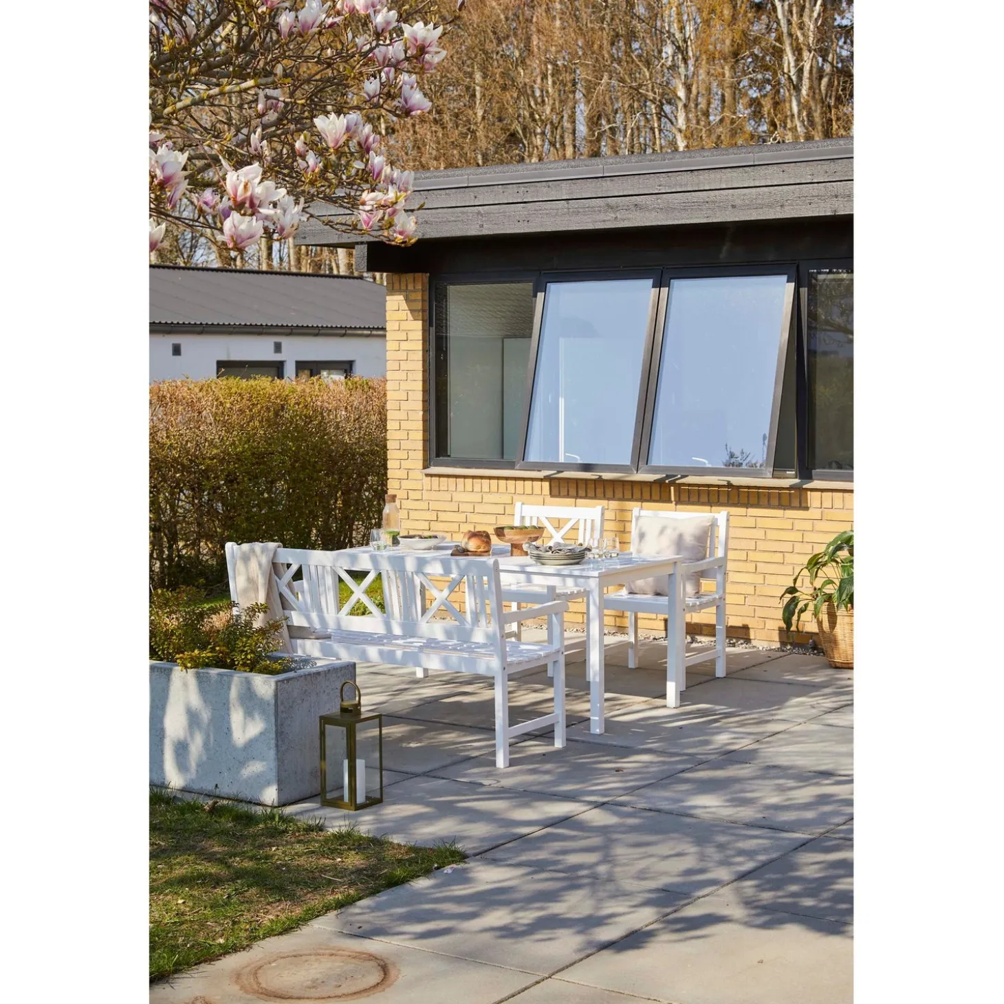 Rosenborg 165x80 cm Trädgårdsbord Vit