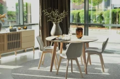 Sagene Matbord 110 cm Vitpigmenterad Ek