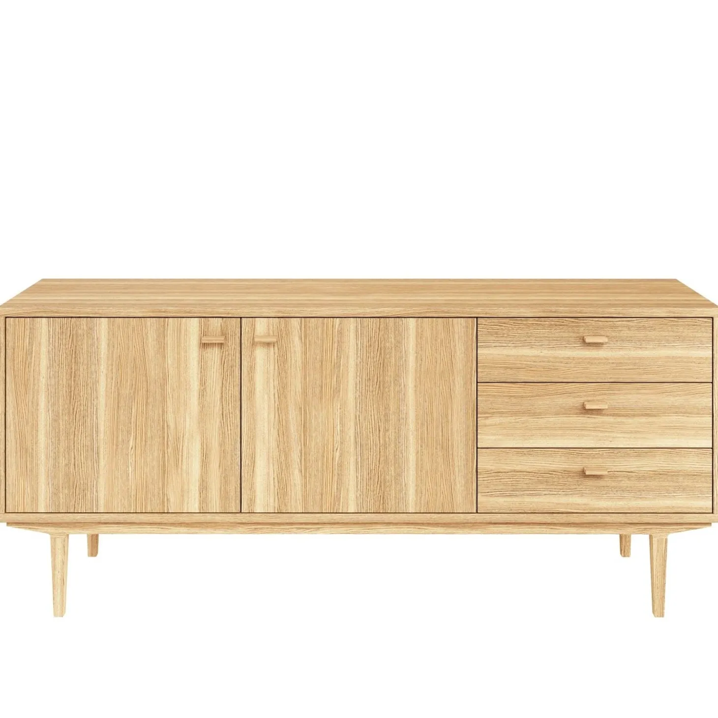 Sideboard Nr.420 2st Trädörrar 3st Lådor 186x80 cm Oljad Ek