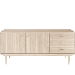 Sideboard Nr.420 2st Trädörrar 3st Lådor 186x80 cm Vitoljad Ek