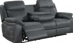 Teddy 3-Sits Reclinersoffa Grått Microfibertyg