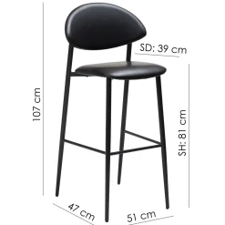 Tush Barstol Vintage Black