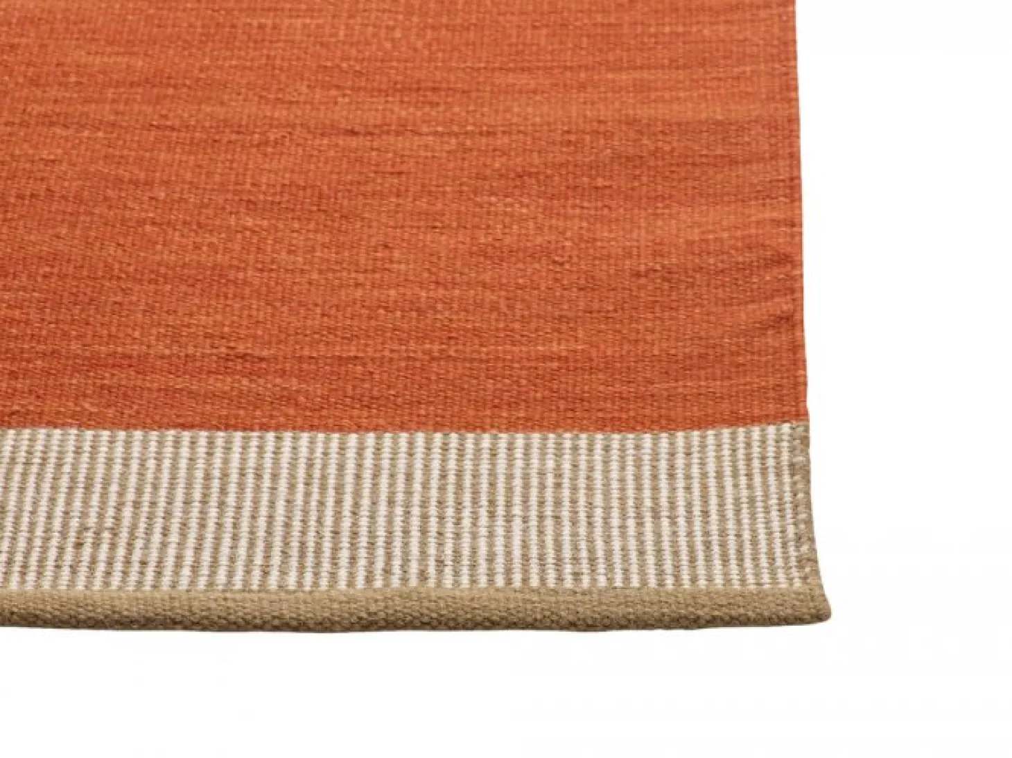 Una Spårbar Ullmatta Rust/Beige/Off White