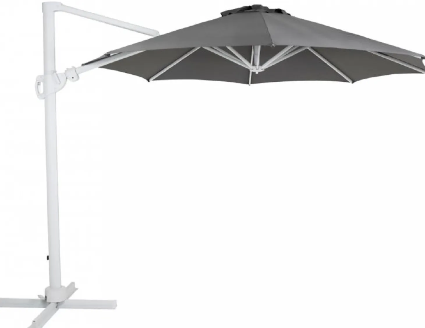 Varallo Parasoll Ø300 cm Rund Vit/Grå