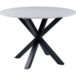 Verdun Matbord Rund 110 cm Vit Marmor