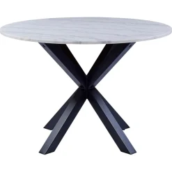 Verdun Matbord Rund 110 cm Vit Marmor