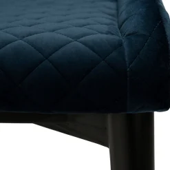 Vetro Stol Midnight Blue Velvet, Black Oak