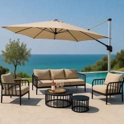 Vitoria Frihängande Parasoll 3,5m Beige