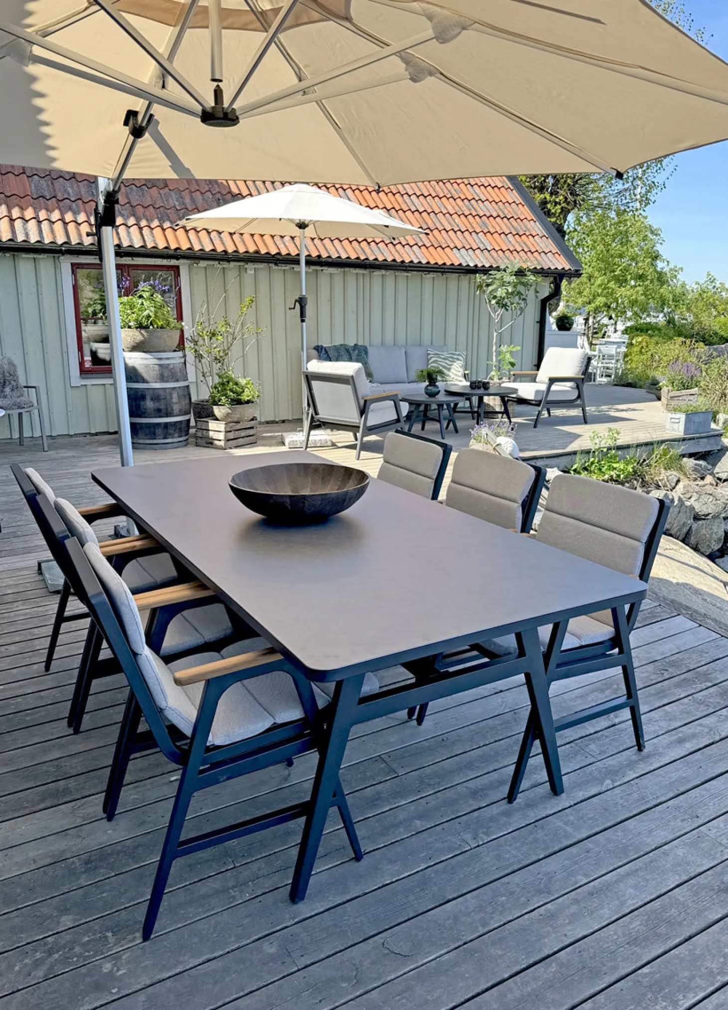 Vitoria Frihängande Parasoll 3x3m Beige
