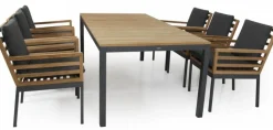Zalongo Bord 200x100 cm Teak/Grå Alu