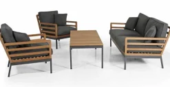 Zalongo Soffgrupp Teak/Grå Alu