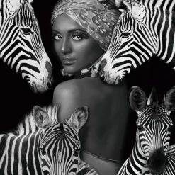 Zebra Queen 120x120cm Glas