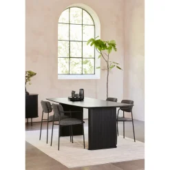 Accento 100x190 cm Oval Matbord Svart